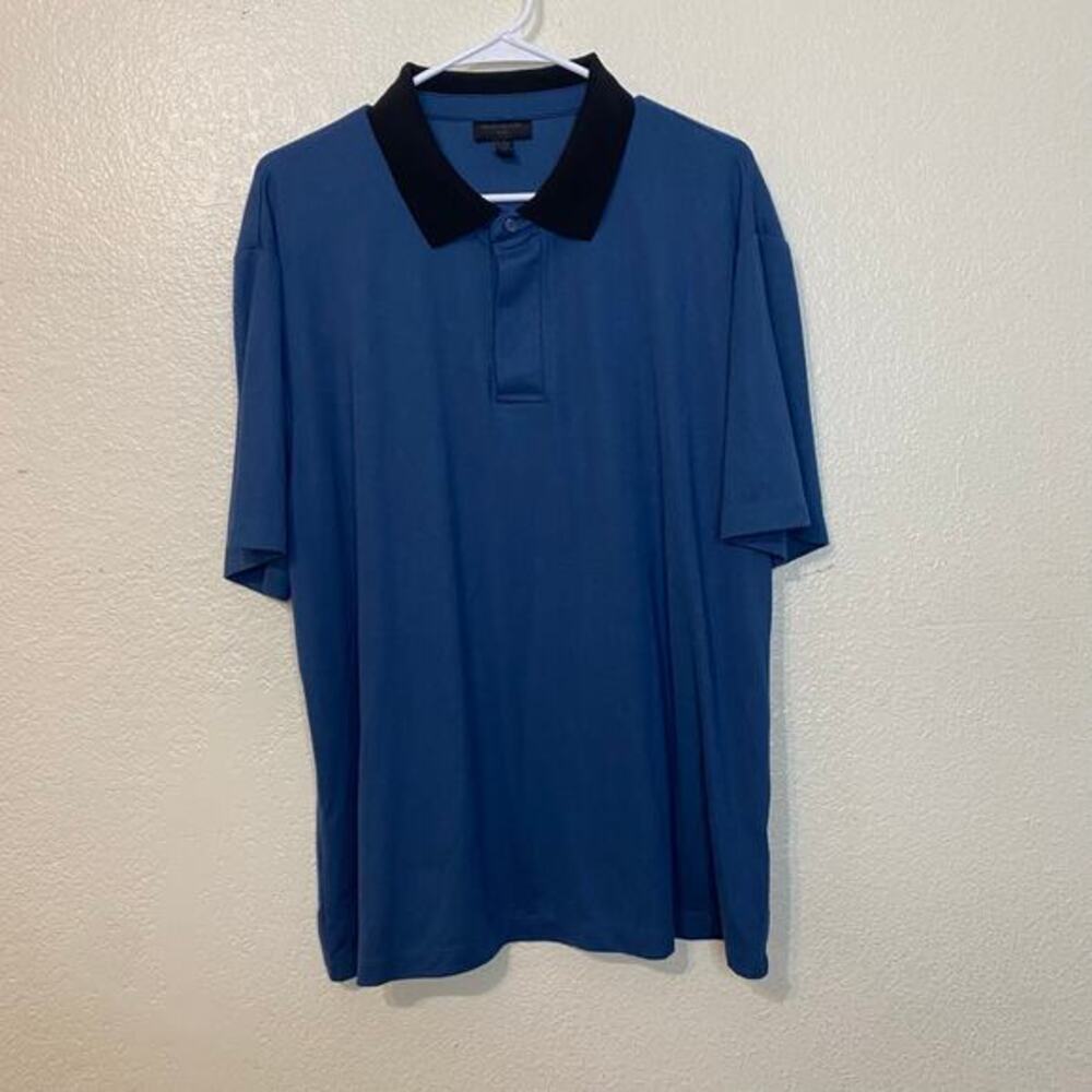 Magaschoni Mens Classic Blue Polo Shirt Size XL‎ Preppy Golf
